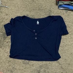 blue croptop